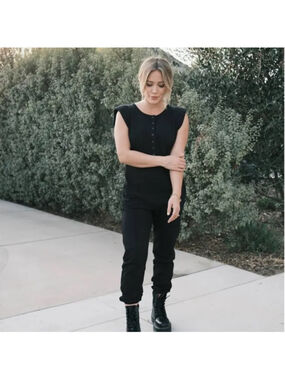 Smash + Tess X Hilary Duff The Banks Romper Black Sz S